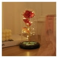 thumbnail image 1 of Flor de la inmortalidad con cubierta de vidrio y luces LED, flor de cristal eterna for siempre, rosa iluminada en cúpula de vidrio, 1 of 7