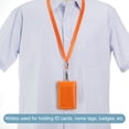 thumbnail image 6 of Uxcell Folded PU Leather ID Badge Holder with Lanyard with 1 Clear Window 4 Card Slot Orange, 6 of 6