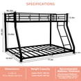 thumbnail image 4 of Leumius Twin Over Full Bunk Bed,Heavy Duty Metal Bed Frame with Ladder & Full-Length Guardrail for Teens Adults,Noise Free,Black, 4 of 8