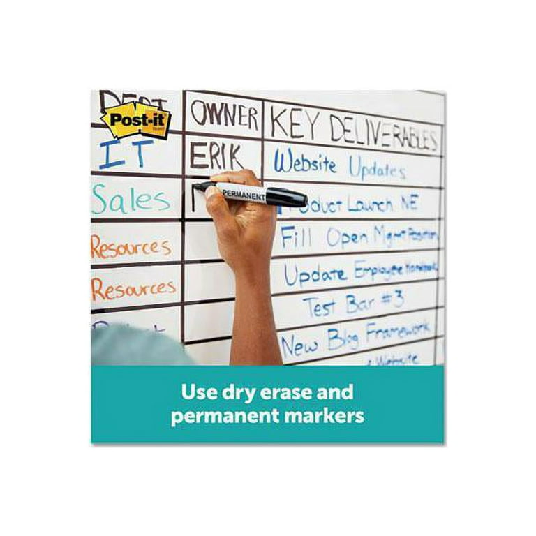  Post-it Dry Erase Whiteboard Film Surface for Walls, Doors,  Tables, Chalkboards, Whiteboards, and More, Removable, Stain-Proof, Easy  Installation, 6 ft x 4 ft Roll (DEF6X4) : Office Products