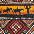 thumbnail image 5 of Chezmoi Collection Rodeo 3-Piece Southwestern Sunset Cowboys Quilt Set Full, Multicolor Red Orange Black White Printed Microfiber Lightweight Bedspread Set for All season, 5 of 9