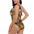thumbnail image 4 of Gaeub Begetable Women's One Shoulder Ruffle Tummy Control Swimwear for Swimming Surfing Beach Party - Medium, 4 of 8