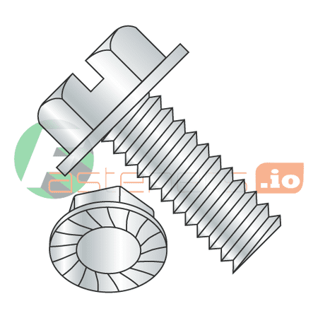 

10-32 x 1 3/4 Machine Screws / Slotted / Hex Washer Head / Steel / Zinc / Serrated / Serrations Under Head (Quantity: 2 000 pcs)