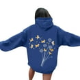 thumbnail image 2 of SwiftWear Funny Puppy Print Women's Hoodie Long Sleeve Casual Pullover with Dandelion Design, Soft Oversize Loungewear for Pet Lovers Blue, 2 of 5