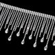 thumbnail image 1 of Elegante collar con flecos de diamantes de imitación, cadena con colgante de gota de agua con borlas de 39 pulgadas, perfecto para ropa de noche, bodas y ocasiones especiales, 1 of 6