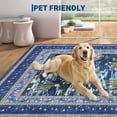 thumbnail image 3 of Floral Living Room Rugs, Washable Large Non-Slip Accent Dining Room Rug, Soft Low-Pile Decorative Rugs, Bordered Water Lily Print Rug for Home, 3 of 11