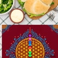 thumbnail image 3 of Amarainy Feng Shui Flower Of Life Mandala Design Linen Table Mats Set Of 4 For Home Kitchen Table Decor 12x18 inch, 3 of 5