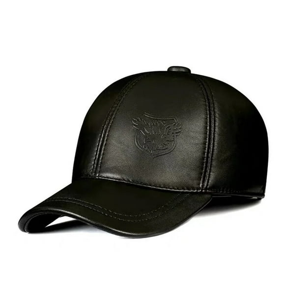 Man Genuine Leather Baseball Caps Male Casual Cowhide Belt Ear Warm 56-60 Adjustable Sprot Flight Hats ,Fashion