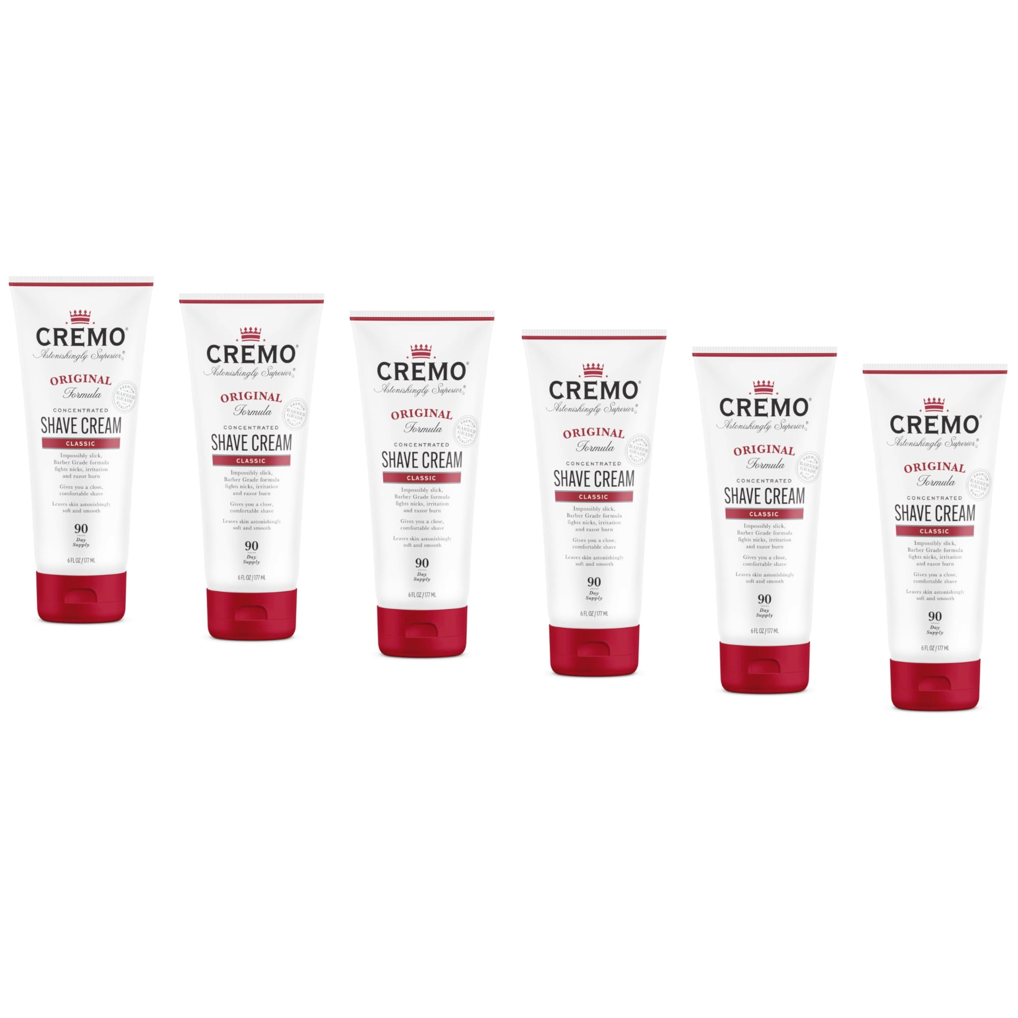 Cremo Mens Original Concentrated Shave Cream Classic, 6 Oz, 6 Pack