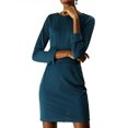 thumbnail image 5 of Allegra K Women's Boat Neck 3/4 Sleeves Ruched Waist Above Knee Sheath Dress, 5 of 7