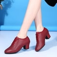 thumbnail image 4 of Zapatos de baile latino para mujer, zapatos de salón de Salsa, suela suave, zapatos de práctica de baile de PU, tacón de 5cm, zapatillas de baile para mujer, 4 of 5