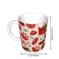 thumbnail image 2 of Yiaed Tomatoes Print Ceramics Coffee,Large Handle Design,Extra Large Tea and Coffee Cup for Office and Home Mugs, 2 of 6
