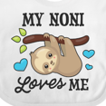 thumbnail image 4 of Inktastic My Noni Loves Me with Sloth and Hearts Boys or Girls Baby Bib, 4 of 4