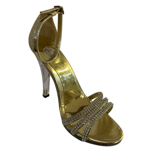 SANDALIA DE VESTIR TACON LEON MUJER ORO ESPEJO 89376 LEON 89376p
