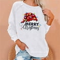 thumbnail image 1 of Aujourd'hui Réduction! Aqestyerly Hauts de Noël pour Femmes Liquidation Mode Femmes Col Rond T-Shirt Manches Longues Sweat Imprimé Blouse Hauts, 1 of 6