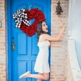 thumbnail image 5 of QianGlow Valentines Day Decor Wreath for Front Door Outside 17in, Heart Shaped Wreath for Outdoor Indoor Home, Valentine's Day Door Decoration,as show, 5 of 8