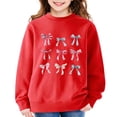 thumbnail image 2 of NAISIBABY Girls' Sweatshirts,Round Neck Fleece-Lined Thickened Long-Sleeve Pullover Sweatshirt Red Size 10, 2 of 6