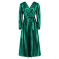 thumbnail image 6 of IROINNID Maxi Dress for Women V Neck Long Sleeve Solid Color Party Evening Dresses Reduced,Green, 6 of 8