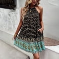 thumbnail image 1 of Qiopertar Robe d'Été Mode Imprimée Col Rond Sans Manches Décontractée à Lacets en Solde Livraison Gratuite à Moins de 5$ jusqu'à 90 % de Réduction, 1 of 9