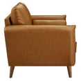 thumbnail image 5 of Loveseat Sofa, Tan, Faux Leather, Living Room Lounge Cafe Lobby Hospitality Restaurant, Modern Contemporary, HB37342, 5 of 9