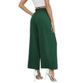 thumbnail image 4 of Uvplove Women's Wide Leg Trousers Palazzo Pants Drawstring Waist Summer Loose Trousers with Pockets Army Green-L, 4 of 14