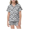 thumbnail image 1 of MIASHUI Pyjama Boutonné 2 Pcs Garçon Fille Imprimé de Pâques pour Enfants, Gris Clair, 4-5 Ans, 1 of 5