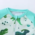 thumbnail image 5 of Hienoo Boys 3Pcs Swimsuit Dinosaur Print Long Sleeve Zipper Rash Guard & Swim Trunks & Swim Hat, Sizes 3M-3T, 5 of 8