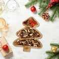 thumbnail image 2 of Deyuer Christmas Snack Tray,Bamboo Serving Plate Decorative Platter Nuts Display,Desktop Food Tray,Modern Home Fruit Bowl Christmas Tree Shape Party Snacks Tray,A, 2 of 9