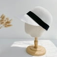 thumbnail image 3 of Cheers.US Women's Casual Straw Sun Hat Equestrian Cap Summer Travel Outdoor Straw Sun Visor Cap Baseball Cap, 3 of 7