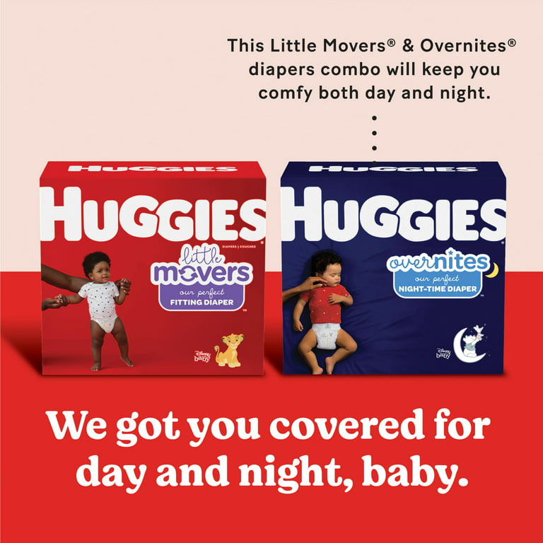 Huggies Little Movers Baby Diapers, Size 7, 42 Ct