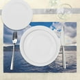 thumbnail image 2 of Ambesonne Nautical Place Mats Set of 4, Sailing Boat on Sea, Standard Size, Blue and White, 2 of 5