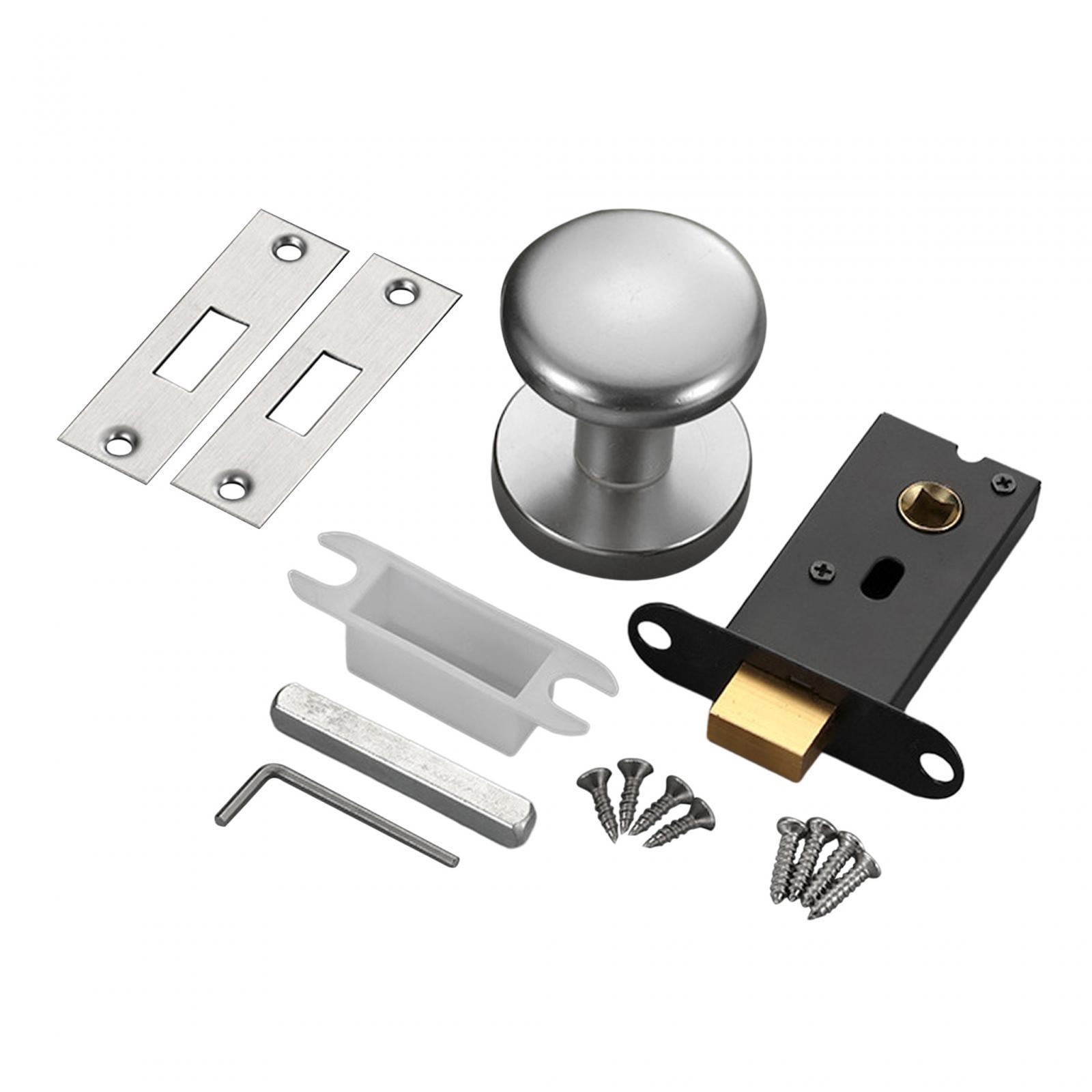 Esquirla Passage Door Knob, Round Doorknob, Single Side Hidden Lock Hardware Interior Door Knob Keyless for Closet Living Room Hallway