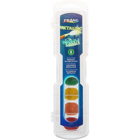 Prang Metallic Washable Watercolor Set, 8-Colors