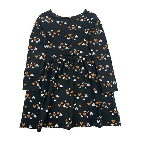 

Toddler Girls Orange and White Hearts Black Halloween Dress 18 Months