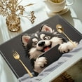 thumbnail image 3 of Napperon pour Chien, Tapis d'Alimentation pour Animal Résistant à la Chaleur et Antidérapant, Napperon Mignon à Motifs pour Protéger la Table à Manger, Usage Intérieur et Extérieur, 3 of 6