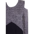 thumbnail image 3 of Style & Co Colorblocked Cold Shoulder Sweater Bluewarm Ivory L, 3 of 3