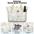 thumbnail image 2 of Tote Bag for Women - Pioneer Flower Shoulder Bag - Large Utility Work Duffle Bag with Zipper Handbag for Travel, Work, Sprots, 2 of 5