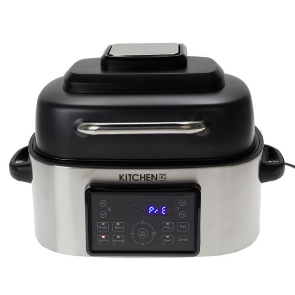 Restored Kitchen HQ 7-in-1 Air Fryer Grill with Accessories Silver (Refurbished)