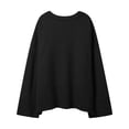 thumbnail image 5 of Women Sweaters, Crew Neck Sweaters for Women, Loose Solid Color Pullover, Flared Design for Casual Comfort, 5 of 5