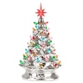 thumbnail image 5 of RJ Legend 15-Inch Ceramic Silver Christmas Tree Decoration For Indoor & Outdoor Use - 50+ Multicolor LED Bulbs Halloween Tree - Handcrafted & Hand Painted - Glossy Premium Finish, 5 of 5