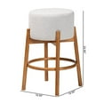 thumbnail image 7 of Pemberly Row Light Gray Fabric and Brown Wood 2-Piece Bar Stool Set, 7 of 7