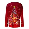 thumbnail image 4 of Pounoo Christmas Long Sleeve Shirts for Women Christmas Tree Crewneck Xmas Graphic Print Sweatshirt Outfit Fitted Comfy Soft Gift, 4 of 5