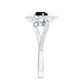 thumbnail image 3 of Rosec Jewels Lab Grown Black Diamond Flower Engagement Ring (0.8 Ct, AAAA Grade) - Black and White Diamond Ring - with Jewelry Box, 10K White Gold, US 12.50, 3 of 8