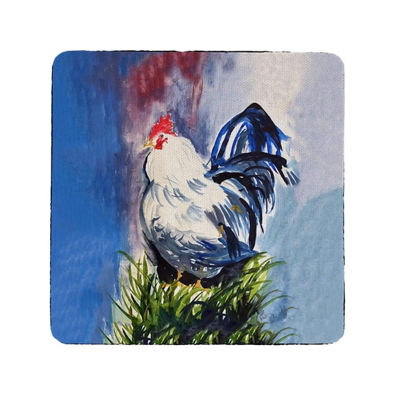 Betsy Drake Interiors Blue & White Rooster Coaster Set of 4