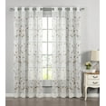 thumbnail image 5 of Grommet Curtain Panel, Embroidered Sheer Extra-Wide, Beige 54" x 96", 5 of 12