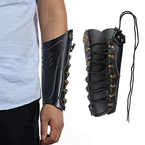 Huntingdoor Arm Guard Archery Armguards Leather Arm Protector Hunting Shooting Arrow Bow Gear Pro Force Forearm Guard Laces Wristband Arm Guards Gauntlet Cuff Medieval Bracers 2 Black Walmart Com Walmart Com