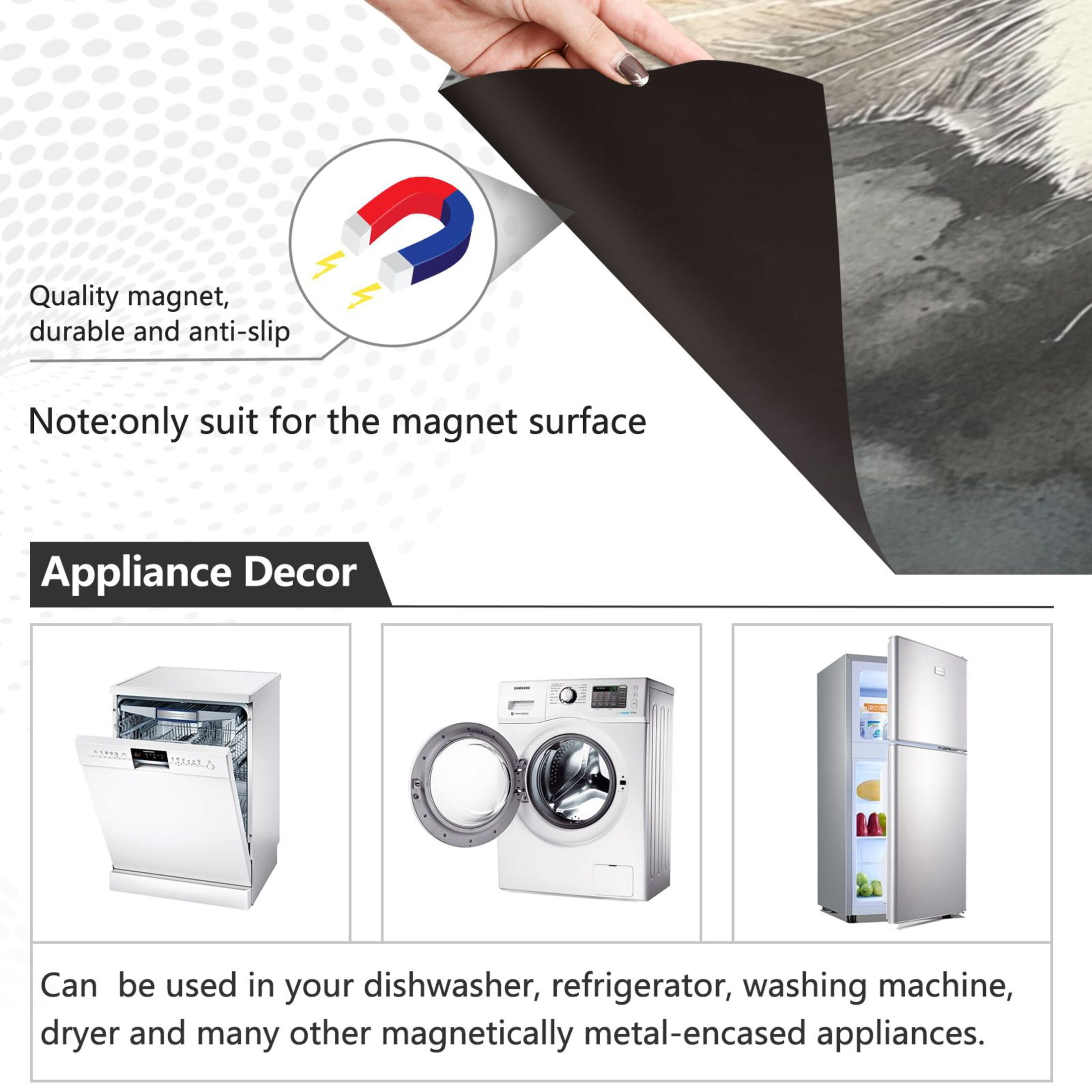 Dishwasher Magnetic Sticker 23x26 Inch Refrigerator Magnetic Sticker Washing Machine Magnetic Sticker Kitchen Panel Magnetic Sticker Home Decor Cute Watercolor Cat