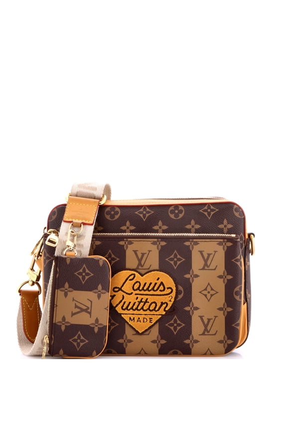 Pre-Owned Nigo Trio Messenger Bag Limited Edition Stripes Monogram Canvas By Rebag