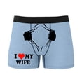 thumbnail image 5 of KHONTS Personalized Men's Funny Face Boxer Your Photo on Custom Underwear for Men I Love My Wife Light Blue M, 5 of 5