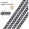 thumbnail image 2 of Acrylic Curb Chains Unwelded Black 39.37 inch(100cm) Link: 29x21x6mm 1m/strand, 2 of 7